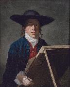 George Morland George Morland at an easel oil painting on canvas
